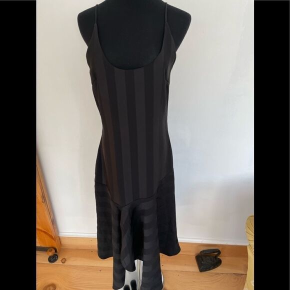 New with tags Cooper St spaghetti strap tonal striped dress, flounce hem, size 4 - Picture 6 of 11